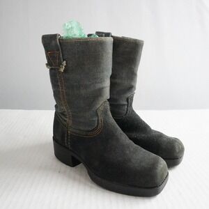 VTG Dingo Kids Denim Suede Western Boots Size 11D Cowboy Cowgirl Riding